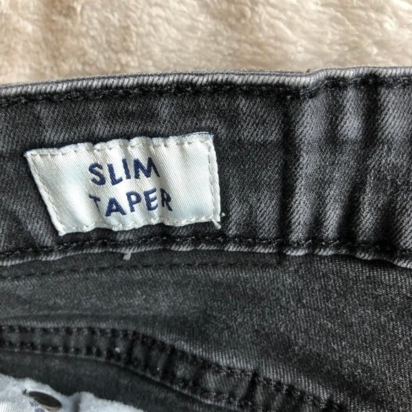 LUCKY Brand Faded Black Distressed Stretch Slim Tapered Jeans Size W36/L32 - Picture 5 of 10